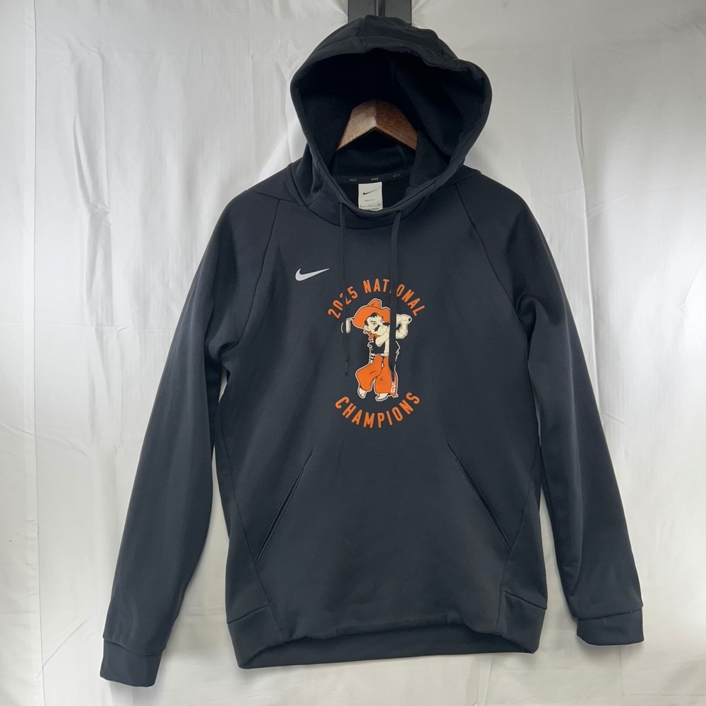 Nike Hoodie Mens S Black Oklahoma State OSU Golf 2025 National Champions CN9473